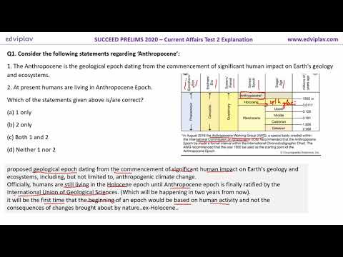 Anthropocene Epoch | Loya Jirga | UPSC Questions | Current Affairs | Prelims 2020