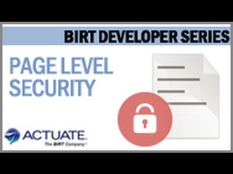 Page Level Security in BIRT and iHub