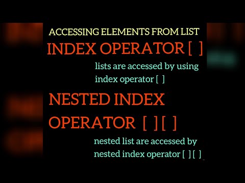 List in Python (Part-5) Accessing elements from list using index operator and nested index operator