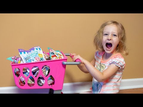 HUGE Squishy Surprise Toys Shopping Cart Toy for Kids Blind Bags for Girls Kinder Playtime