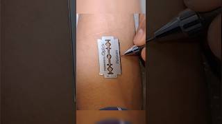 New creative blade tattoo | Tattoo with blade help #shorts