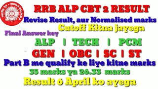 RRB ALP CBT 2 Cutoff, FINAL Revise Answer key baad Cutoff, FINAL CUT OFF for ALP Exam