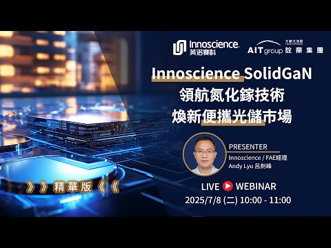 Innoscience x AITG｜SolidGaN領航氮化鎵技術，煥新便攜光儲市場