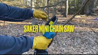 REVIEW ! SAKER CO. MINI CHAIN SAW ! #sakerminichainsaw #powertools #review