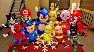 NEW All Baby's Police, Mario, Pikachu, Sonic, Spider-Man VS Original Baby | The Baby In Yellow