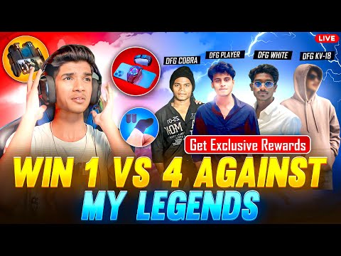 😨CAN U WIN 1 VS 4 ?? | AGAINST LEGENDS🔥| GET ITEMS ON SPOT❤️‍🔥| FREE FIRE IN TELUGU #dfg #freefire