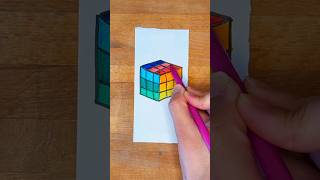 How to DRAW Rubik's CUBE🧊🌈✏️ Very Easy Drawing Ideas for Kids #drawing #shorts #art #kids #kidsvideo