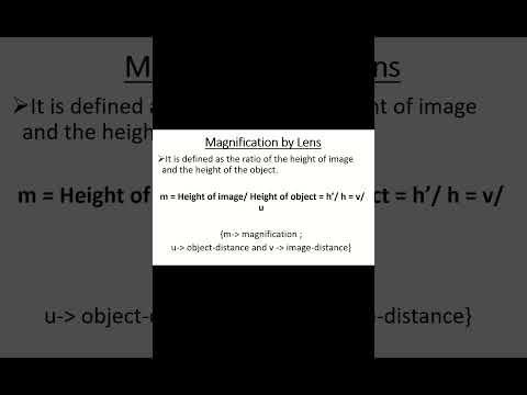 Magnification of lens- Light