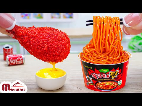 So Easy Miniature Takis Fried Chicken With Spicy Noodle Recipe | ASMR Cooking Mini Food