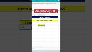 Sequence Formula #excel #msexcel #msexceltutorial #shortsvideo #msexceltricks #shorts #ytshorts