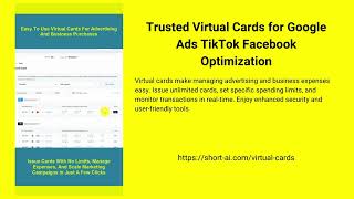 Trusted Virtual Cards for Google Ads TikTok Facebook Optimization