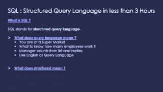 What is SQL ?