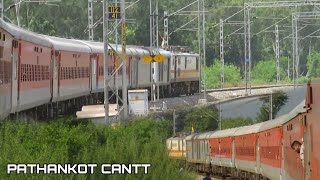 Swaraj Express Taking a Sharp Curve after Pathankot Cantt. | Extreme Wheel Slip