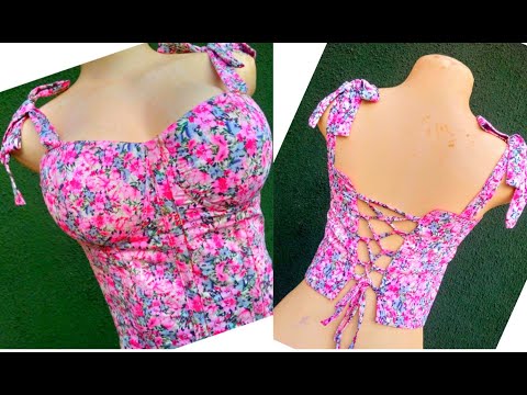 SEWING A CORSET TOP WITH BRA CUP_beginners guide #top  #corset #sewingtutorial #tutorial