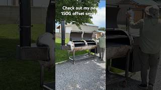 Check out my new 150 gallon offset smoker. This is a beast! #backyardsmoker #offsetsmoker