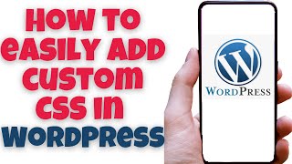 How to easily add custom CSS in WordPress