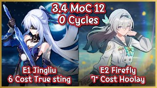 Firefly & Jingliu in 2025, How bad is it? | 3.4 MoC 12 : E1 Jingliu & E2 Firefly 0 Cycles Showcase!