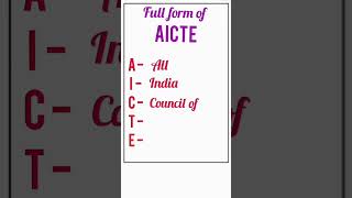 Full form of AICTE #aicte #abbreviations #gkquiz