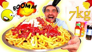 تحدي أكل اكبر كمية بطاطس مقلية ومقرمشة بالعالم بالجبنة و صلصة الدوريتوس ! French Fries Challenge