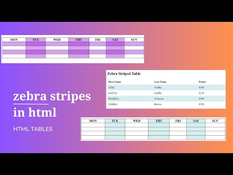 Zebra Stripes in html/ 15th class
