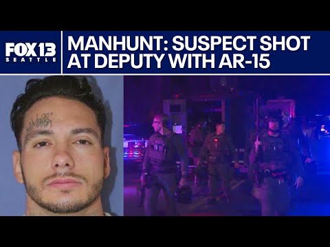 Manhunt for suspect who shot at WA deputy with AR15