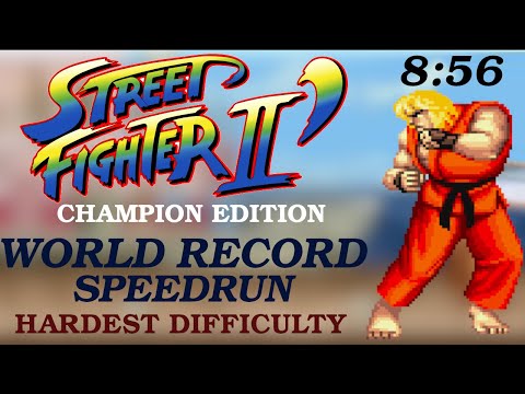 KEN Speedrun NEW World Record Hardest Difficulty 8:56 - Street Fighter II Champion Edition - NEW WR