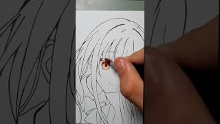 SHIINA MAHIRU DRAWING ( COLOR EYES ) #shorts #htart