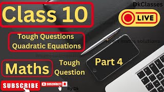 Class 10 Maths  Chapter 4 Quadratic Equations Part 3 NCERT #class10 By Dk