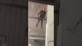 Fence climbing gone wrong 😑😂                     🎥: Collab