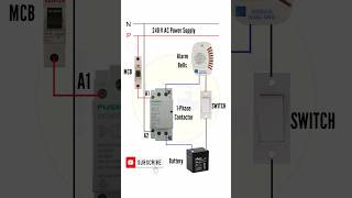 Bell Alarm Circuit To Indicate Failure Power #electricaltutorial #electricaldrawing #controlsystems