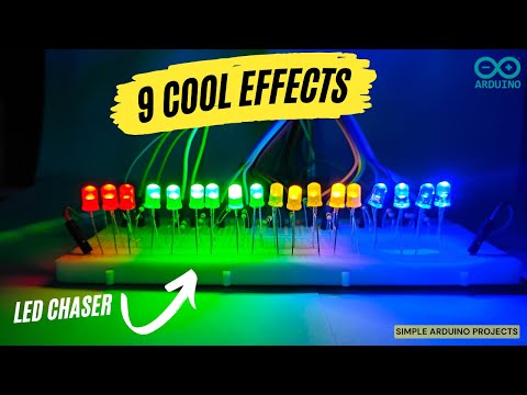 Arduino sequential LED project | led chaser circuit with 9 cool effects | simple Arduino project