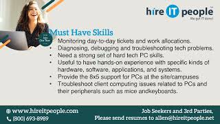 EUC Jobs | EUC-Others Jobs | Hudson, MA | Job ID: 36058 |