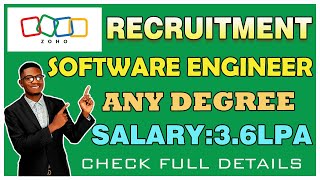 Software Engineer Jobs in ZOHO | Full Details Explained in Telugu | LatestJobs In Telugu #latestjobs