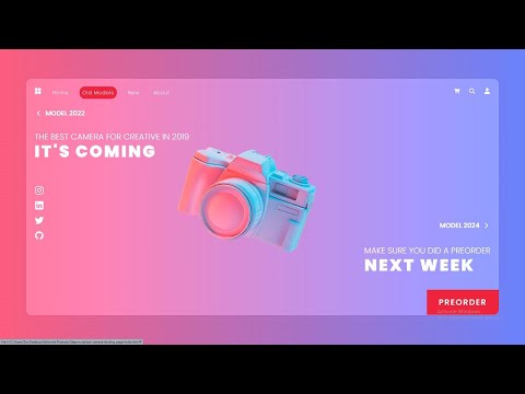 Animated Glassmorphism Camera Website Landing Page | Project 26