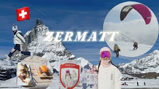 [Switzerland 🇨🇭] EP3 Zermatt Ski Resort｜Rothorn ⛰️｜Snowboarding 🏂｜paragliding 🪂｜view restaurant 🍔🎂｜
