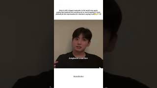 OMG jk's reaction when jm said:they're working out so much👥👀#taekook #yt #youtubeshorts #shorts