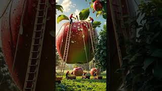I Built A Tiny Army To Defend My Giant Apple #love #animation #naturephotography #travelphotography