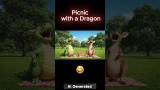 Dragon at a Picnic!  #aicontent #aigenerated #dragonball #picnic #viral #funnyvideos #laugh