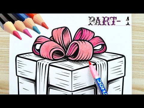 Gift Box 🎁| Colouring with DOMS Brush Pens | PART- 1 