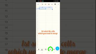 How to merge Cells in Google Sheets #googlesheets  in mobile #shorts