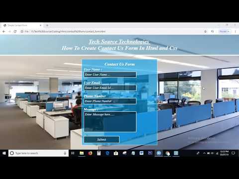 Transparent Contact Us Form Using Html and Css | Contact us Form With Transparent Background In Html
