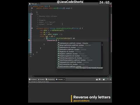0029  Reverse Only Letters from a String in #java #algorithm #programming #coding #shorts