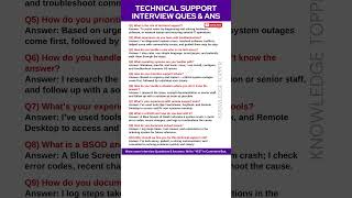 Technical Support Interview Questions and Answers | Tech Support Interview Questions and Answers