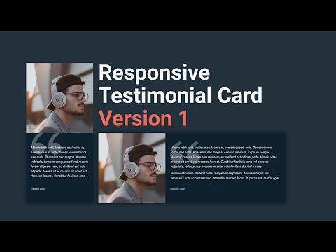 How to Create Responsive Testimonial Card with HTML and CSS (Version 1)