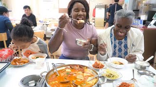 Korea Feels Like Home. Mom Tries Kimchi Budae Jjigae For the First Time