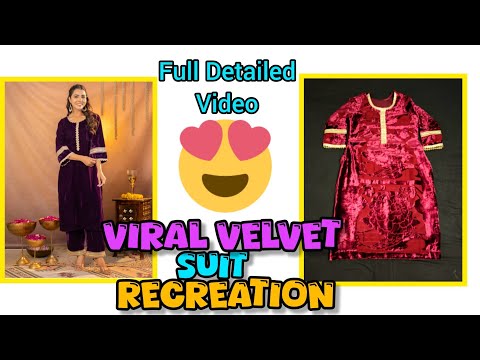 Viral velvet suit recreation | Velvet suit neck design cutting and stitching