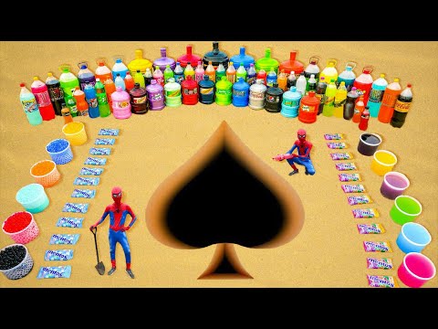 How to Make Spades Symbol Easy With Orbeez, Balloons Soda, Pepsi, Mirinda, Coca Cola vs Mentos