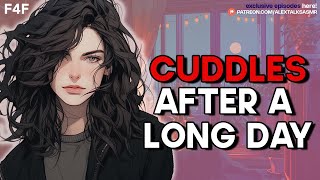 [F4F] Soft & sweet cuddles in bed with tomboy girlfriend [realistic sleep sounds] [comfort]