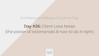 Architecture Website Fix: Day 26 of 30