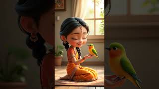 Pet Trick! 🐦 Girl’s Sweet Moment with Bird | Must Watch #viral #viralfeeds #trendingshorts #fyb